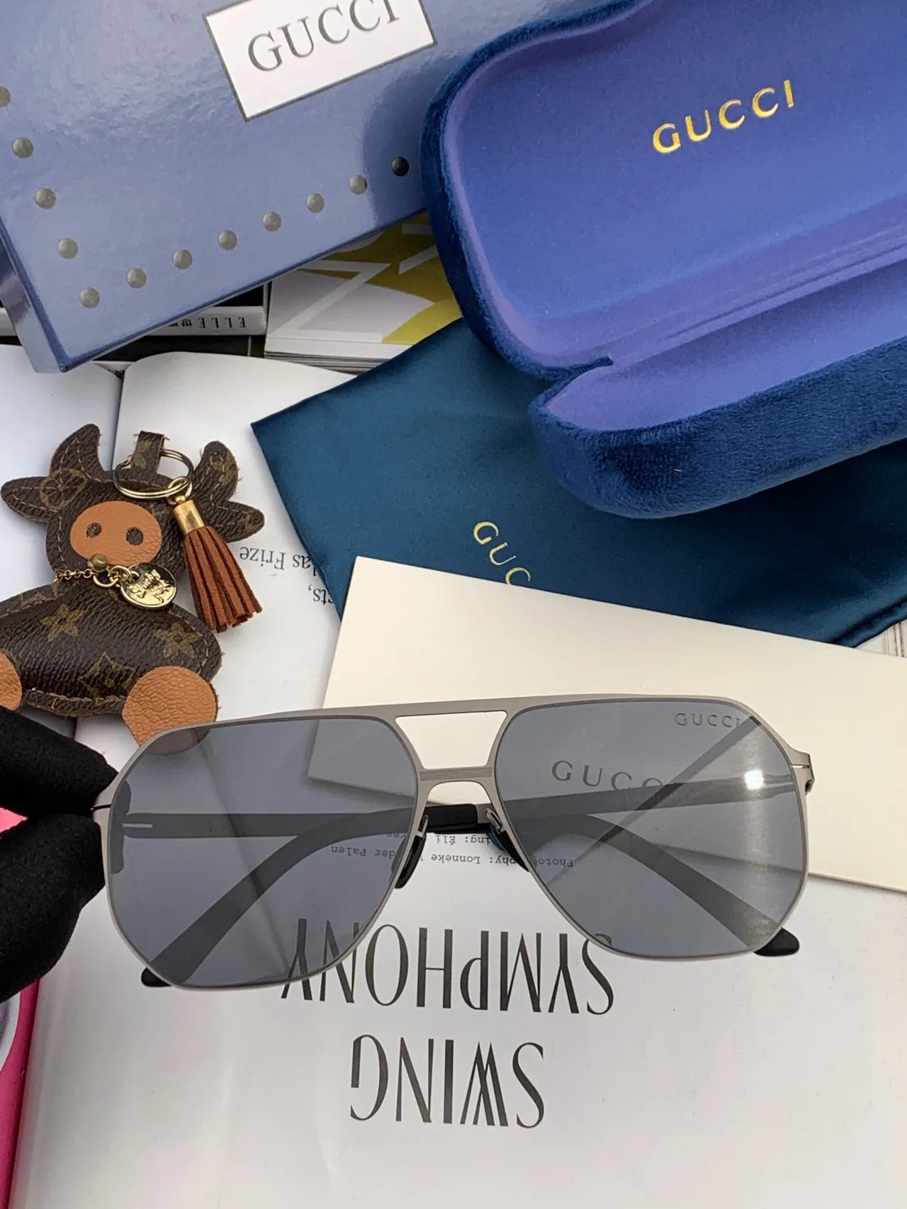Gucci Óculos de Sol com Armação de Metal Inspirada em Aviador e Lentes Gradientes 7