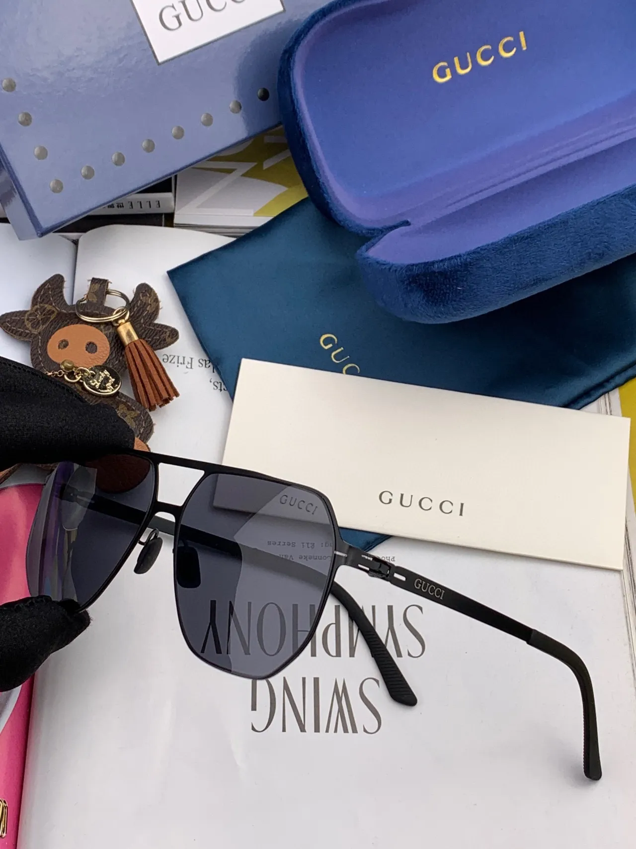 Gucci Óculos de Sol com Armação de Metal Inspirada em Aviador e Lentes Gradientes 8