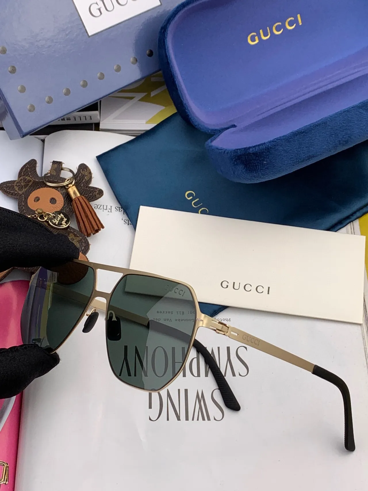 Gucci Óculos de Sol com Armação de Metal Inspirada em Aviador e Lentes Gradientes 9