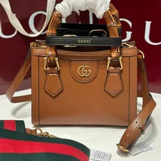 Gucci Bamboo Brown Interlocking G Logo Tote Bag