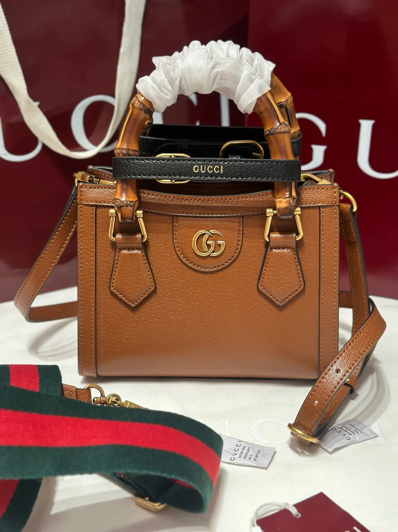 Gucci Bamboo Brown Interlocking G Logo Sac Tote 8