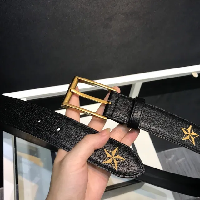 Gucci Bee and Star Motif Black Leather Belt 5