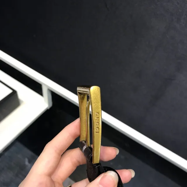 Gucci Bee and Star Motif Black Leather Belt 7