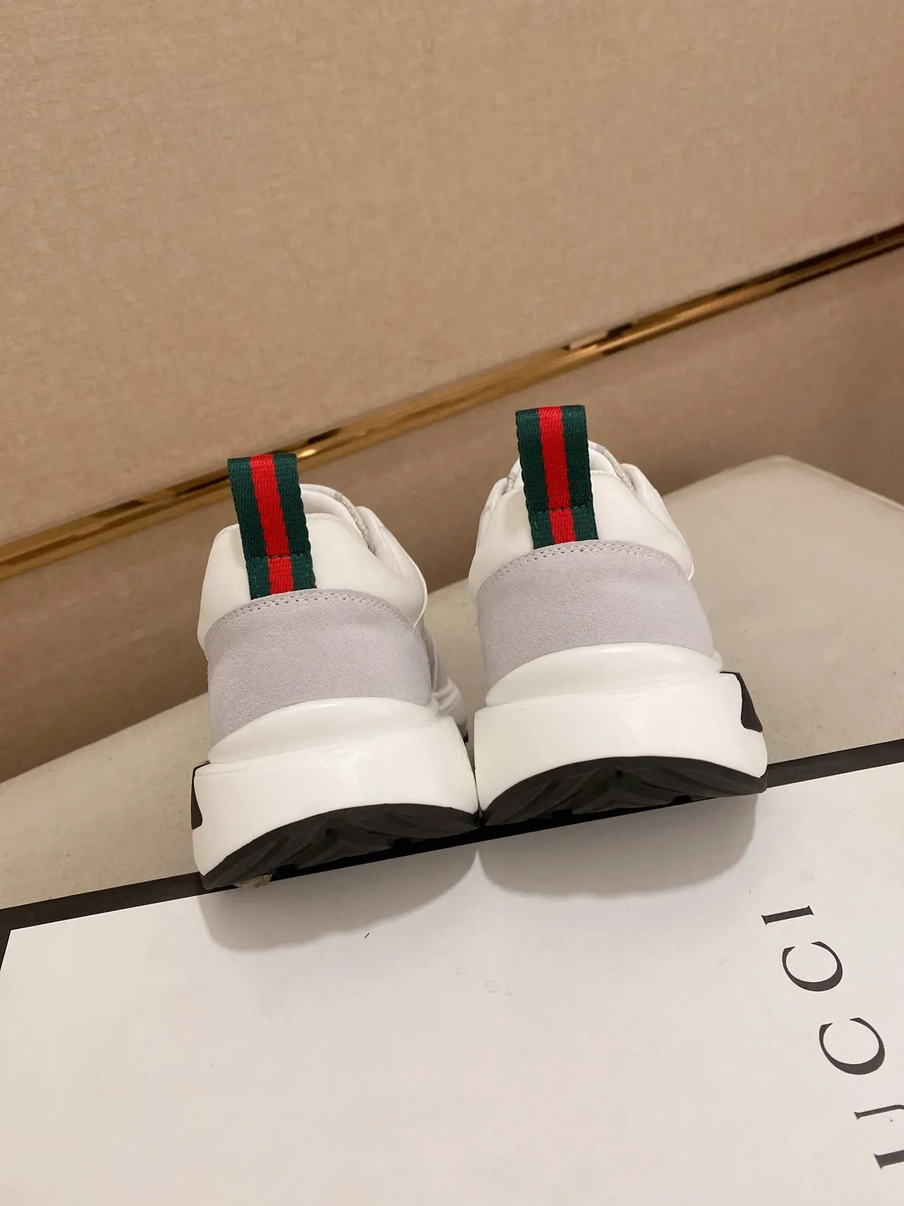 Gucci Beige Black Monogrammed Mesh Suede Overlays Lifestyle Sneakers 9