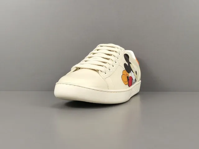 Gucci Beige Orange Leather Upper Flat Rubber Sole Lifestyle Sneakers 13