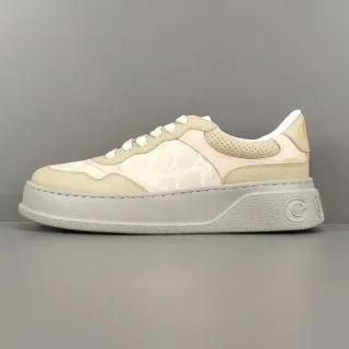 Gucci Beige Pink Chunky Platform Sole GG Monogram Textile Lifestyle Sneakers