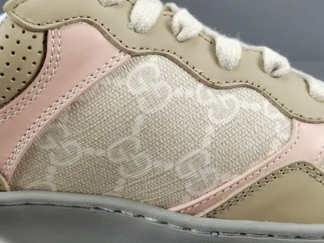 Gucci Beige Pink Chunky Platform Sole GG Monogram Textile Lifestyle Sneakers 5
