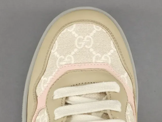 Gucci Beige Pink Chunky Platform Sole GG Monogram Textile Lifestyle Sneakers 10