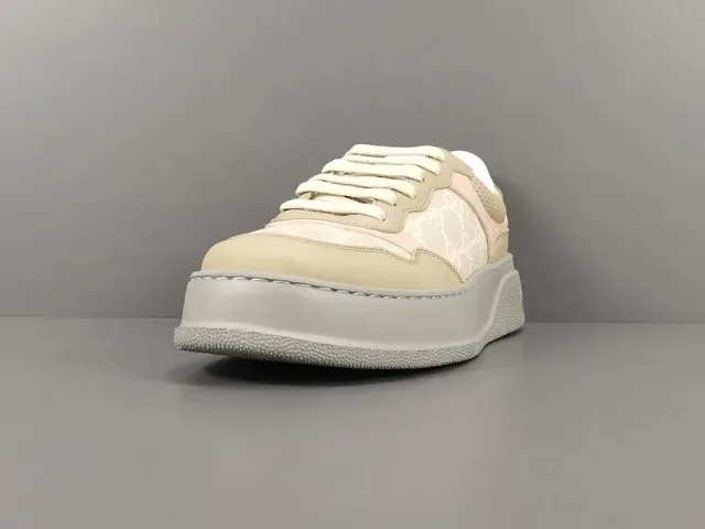 Gucci Beige Pink Chunky Platform Sole GG Monogram Textile Lifestyle Sneakers 15