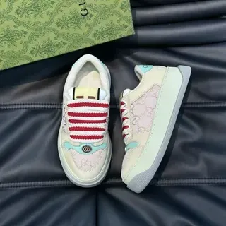 Gucci Beige Pink Platform Sole GG Monogram Canvas Lifestyle Sneakers