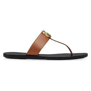 Gucci Sandale thong Noir Marron Interlocking G Buckle Sandales casual 3