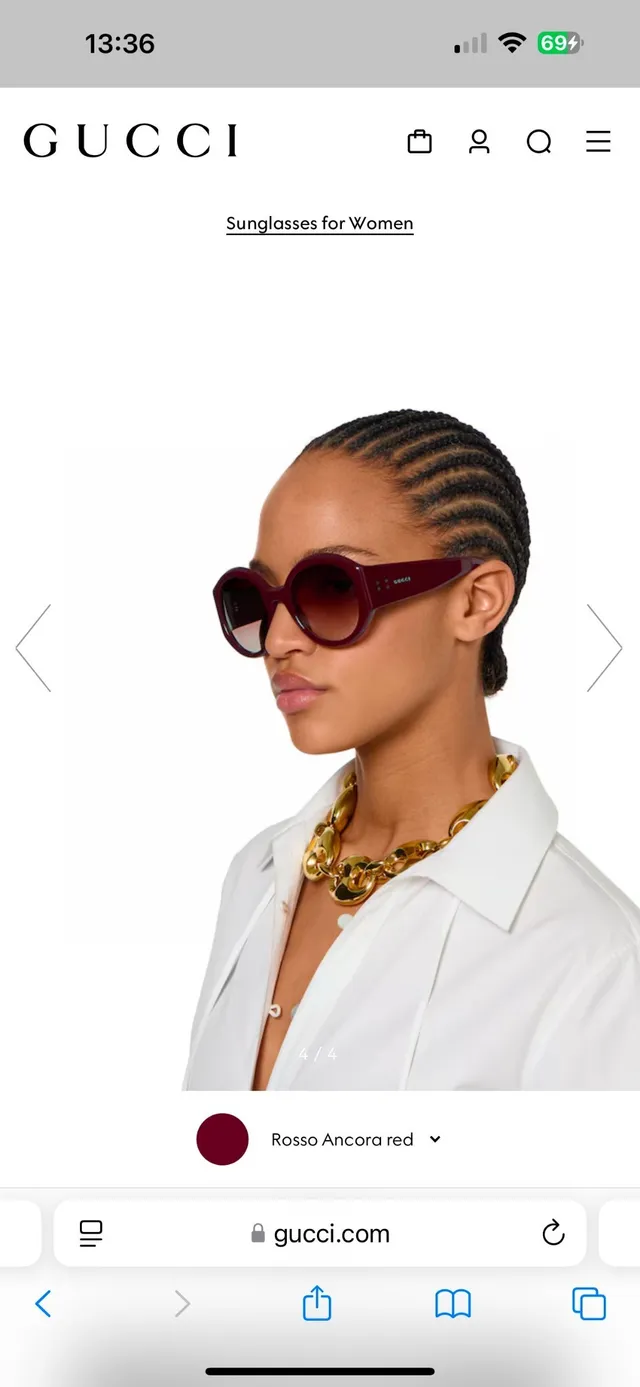 Gucci Black Gray Oversized Round Frame Glossy Acetate Sunglasses 2