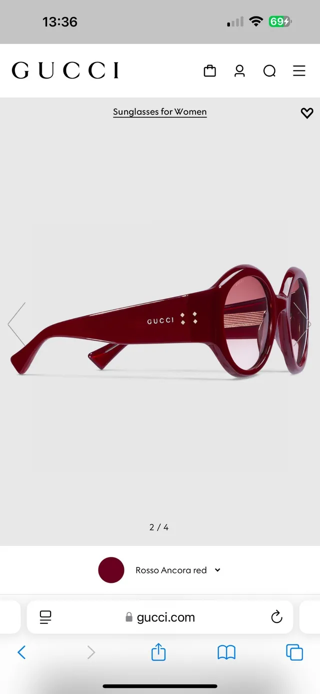 Gucci Black Gray Oversized Round Frame Glossy Acetate Sunglasses 7