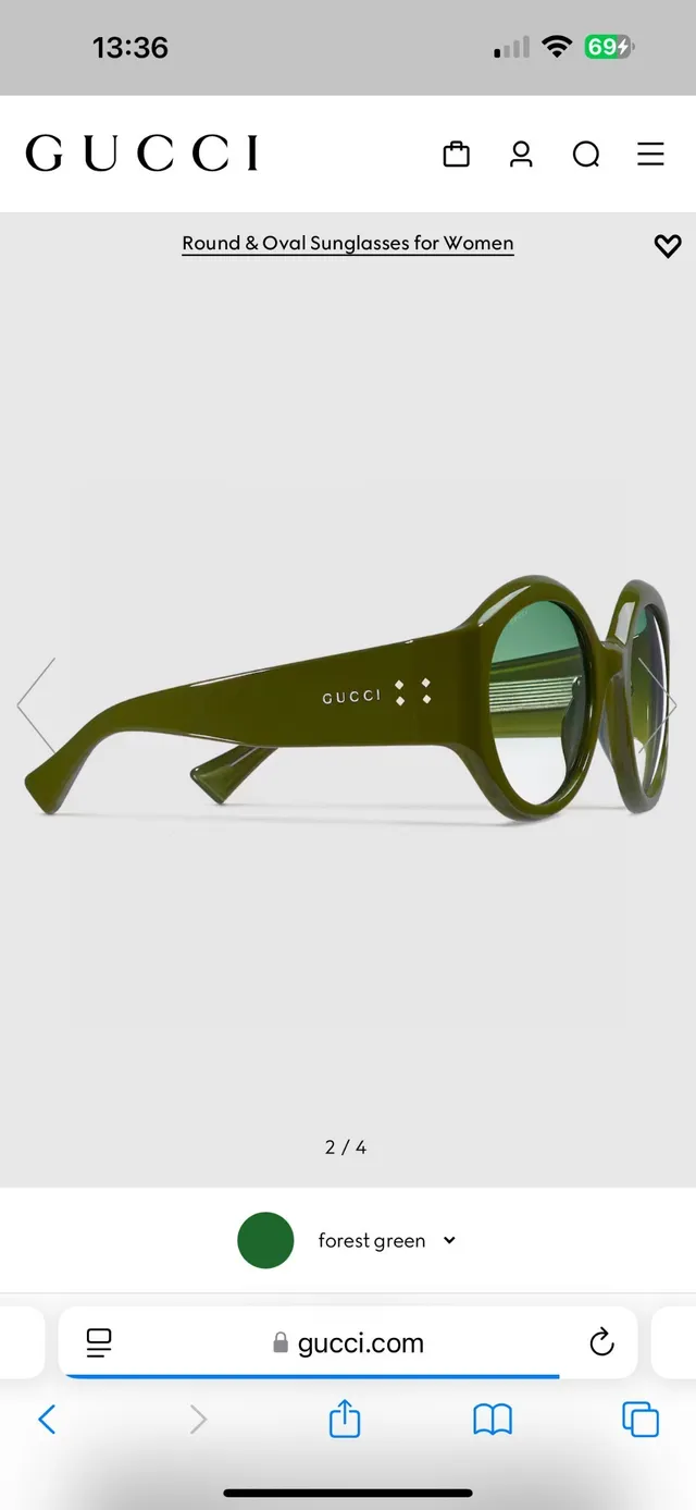 Gucci Black Gray Oversized Round Frame Glossy Acetate Sunglasses 8
