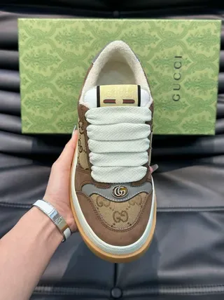 Gucci Brown White GG Monogram Canvas Interlocking G Logo Lifestyle Sneakers 5