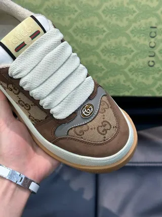 Gucci Brown White GG Monogram Canvas Interlocking G Logo Lifestyle Sneakers 8