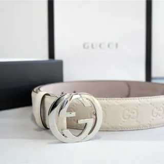 Gucci Double G Belt Off-White Leather Belt
