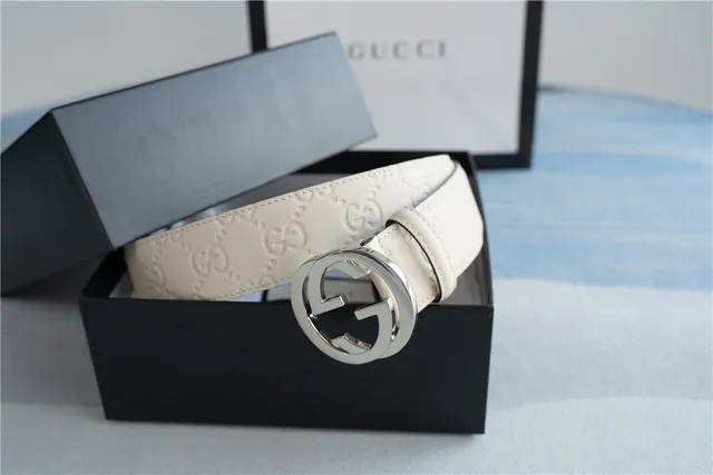 Gucci Double G Belt Off-White Leather Belt 4