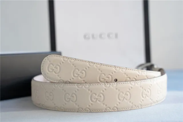 Gucci Double G Belt Off-White Leather Belt 6