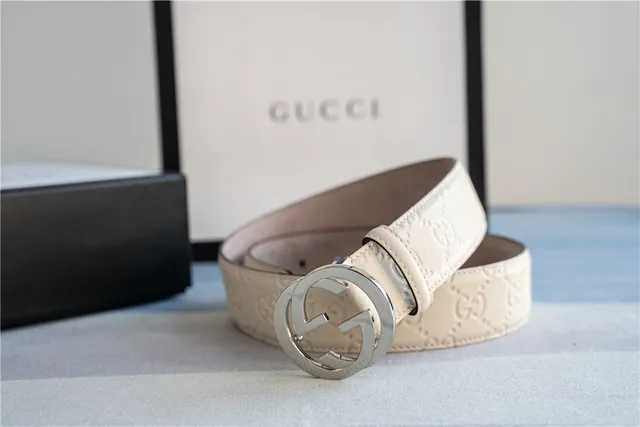 Gucci Double G Belt Off-White Leather Belt 7
