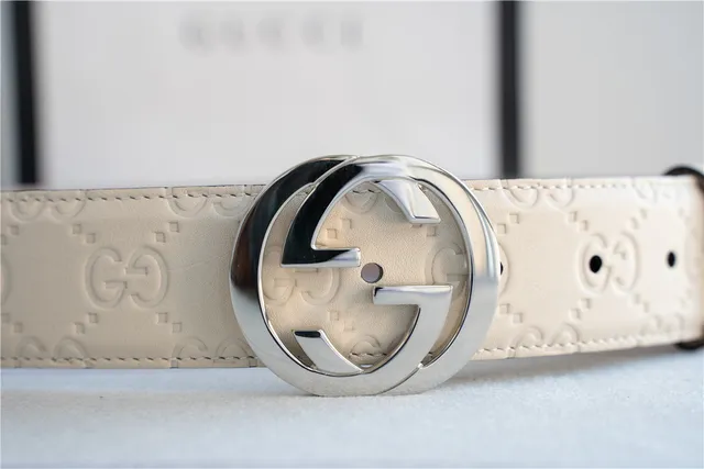 Gucci Double G Belt Off-White Leather Belt 8