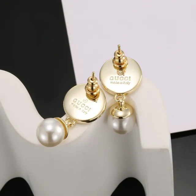 Gucci Double G Pearl Drop Earrings 2