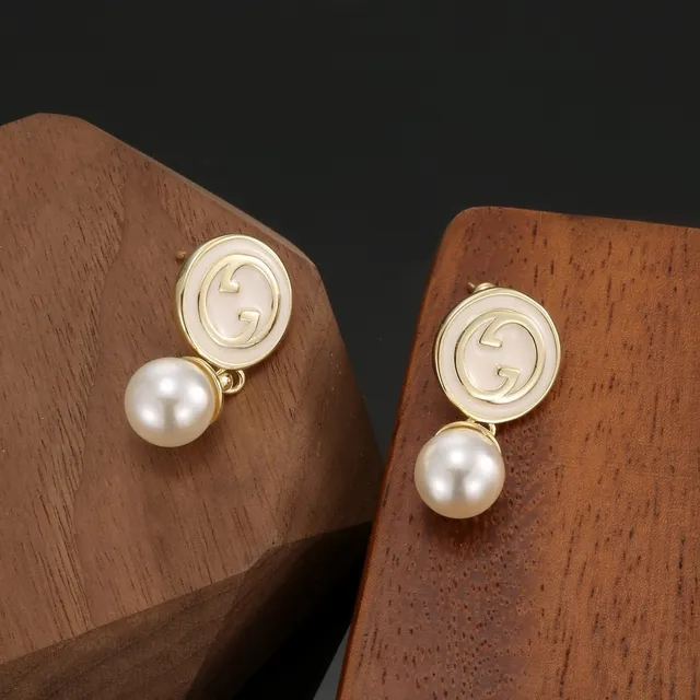 Gucci Double G Pearl Drop Earrings 3