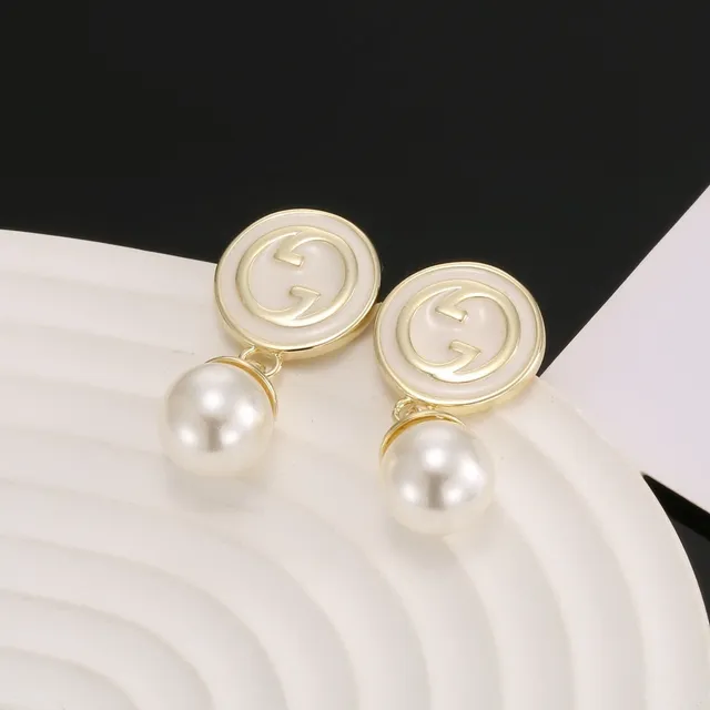 Gucci Double G Pearl Drop Earrings 4