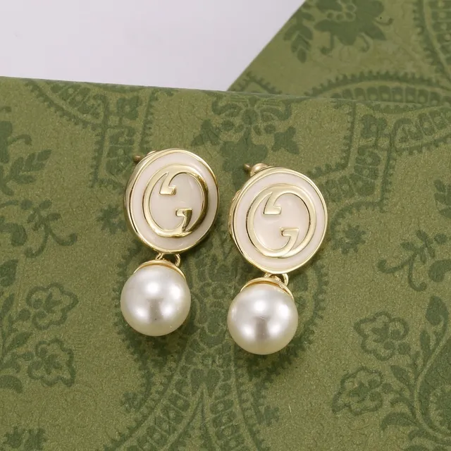 Gucci Double G Pearl Drop Earrings 8