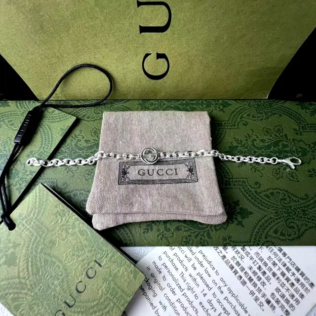 Gucci Double G Pendant Gold Silver Circular Curb Chain Necklace 2