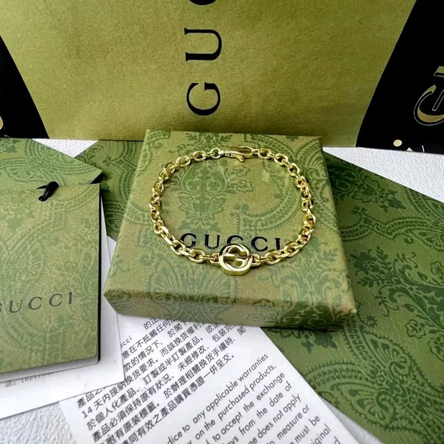 Gucci Double G Pendant Gold Silver Circular Curb Chain Necklace 4