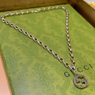 Gucci Double G Pendant Silver-Toned Chain Necklace