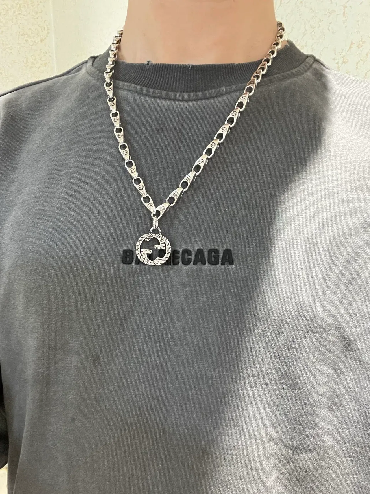 Gucci Double G Pendant Silver-Toned Chain Necklace 5