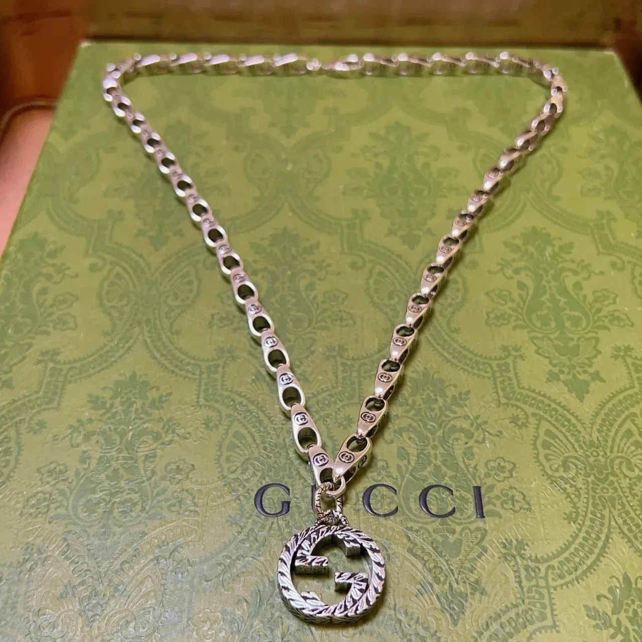 Gucci Double G Pendant Silver-Toned Chain Necklace 7