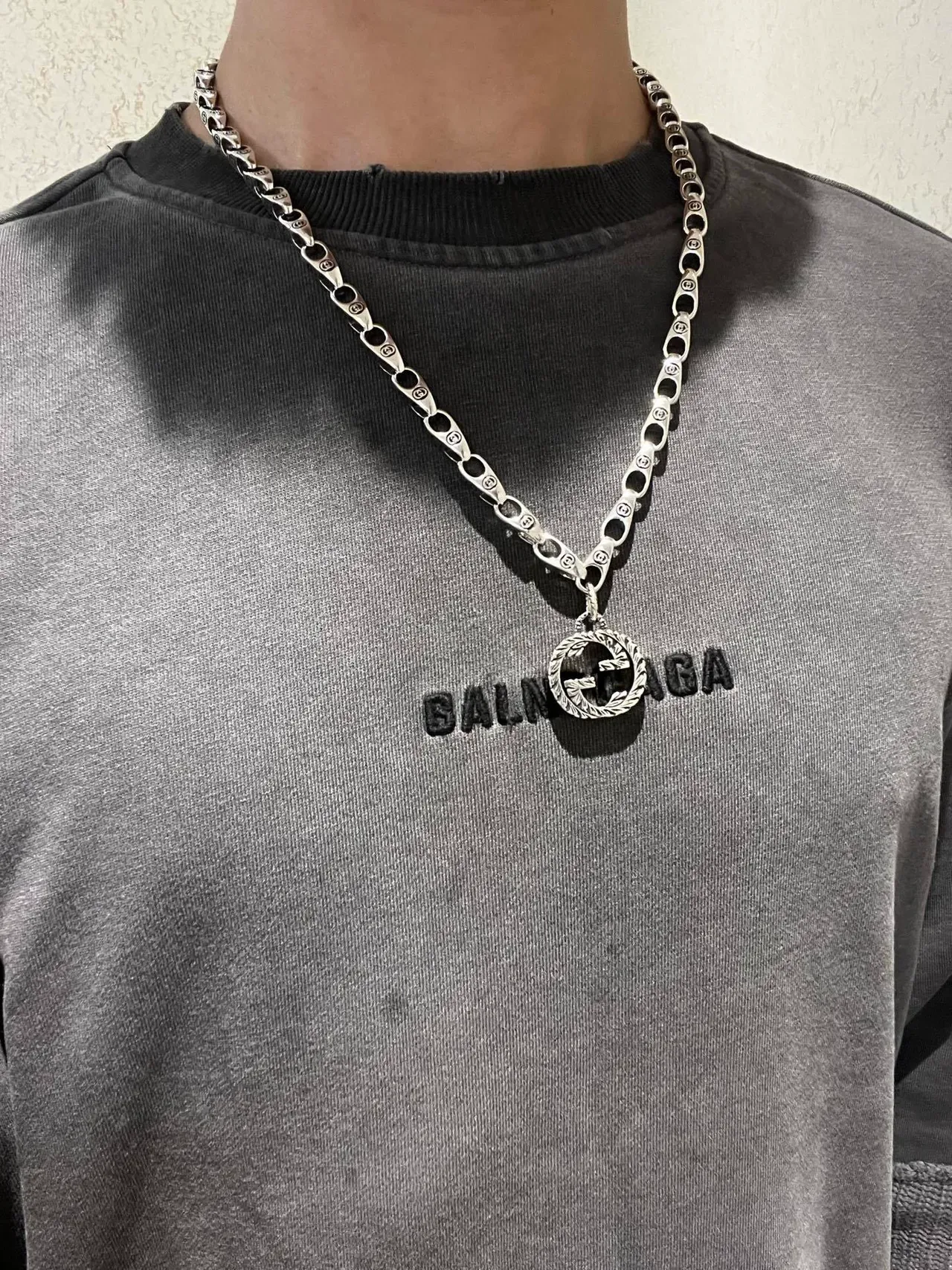 Gucci Double G Pendant Silver-Toned Chain Necklace 8