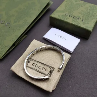 Gucci Engraved Open Cuff Bracelet