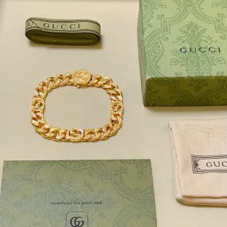 Gucci G-Link Interlocking G Gold-Tone Chain Bracelet