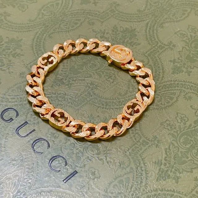 Gucci G-Link Interlocking G Gold-Tone Chain Bracelet 9