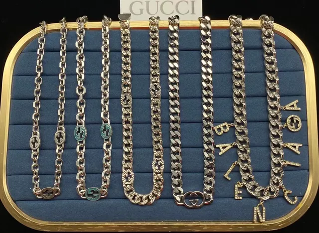 Gucci GG Logo and Bee Motif Gold-Tone Multicolor Crystal Pearl Necklaces 5