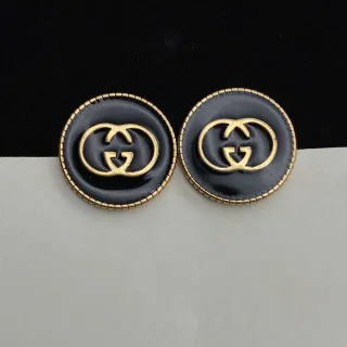 Gucci GG Marmont Black Gold Enamel Earrings