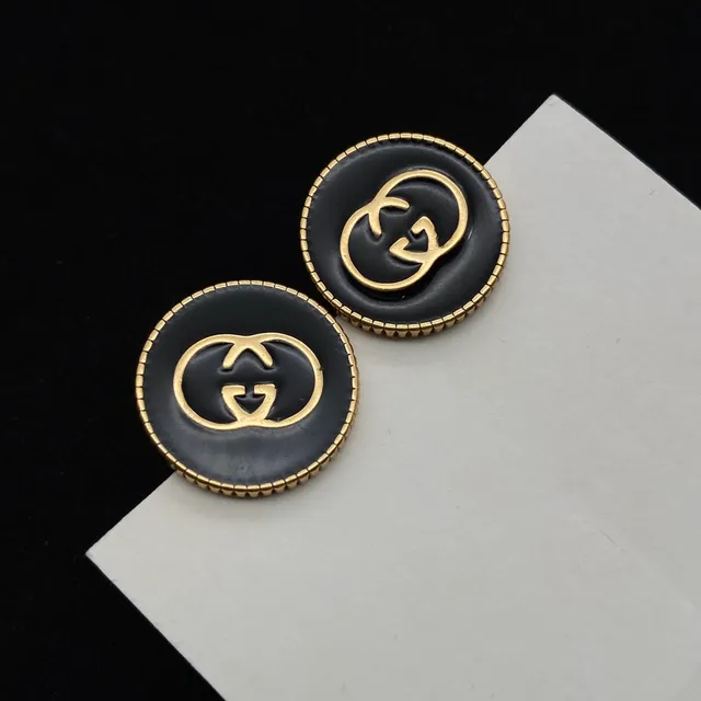 Gucci GG Marmont Black Gold Enamel Earrings 5