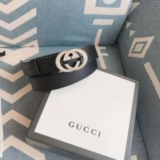 Gucci GG Marmont Black Leather Belt