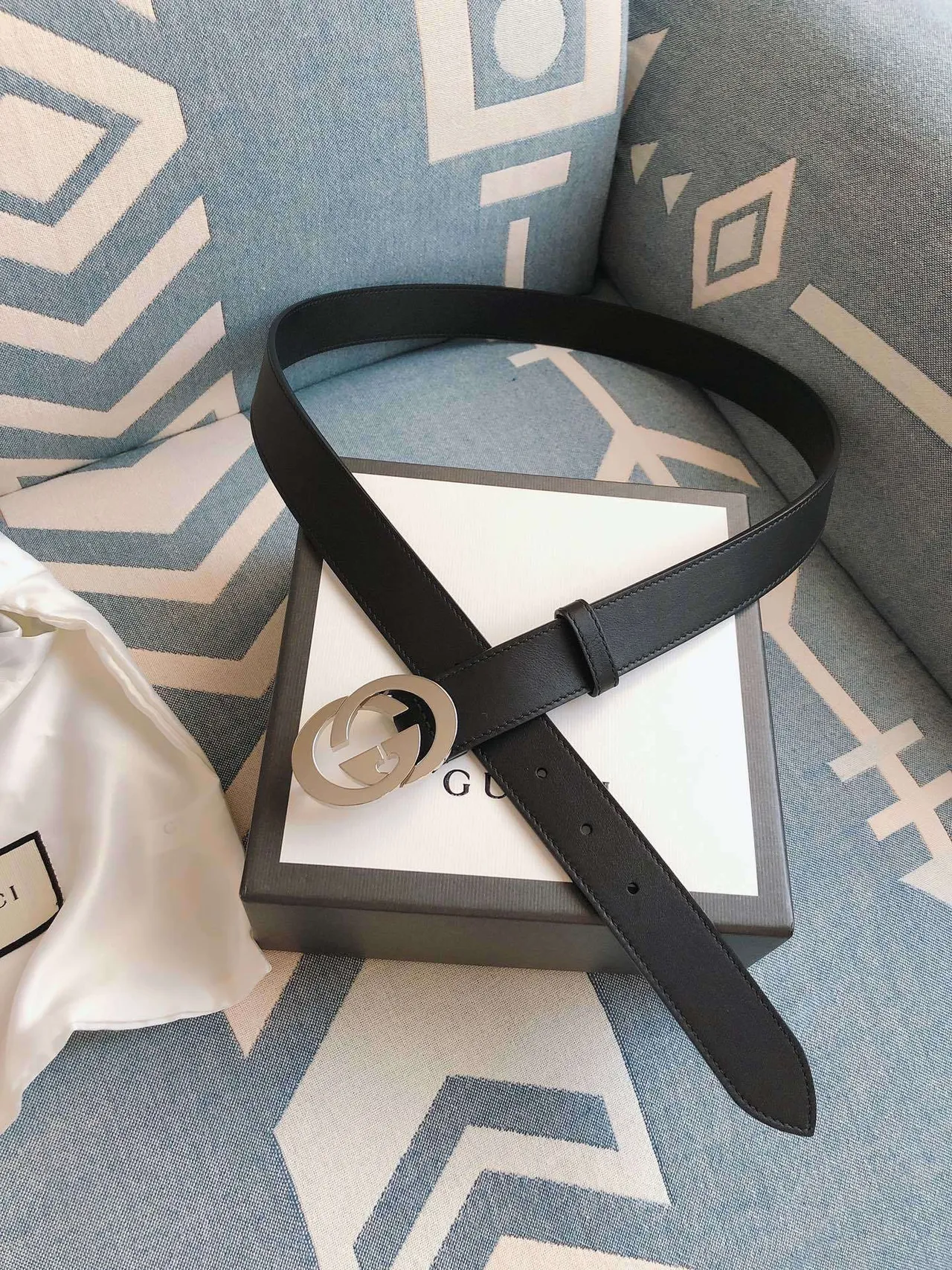 Gucci GG Marmont Black Leather Belt 5