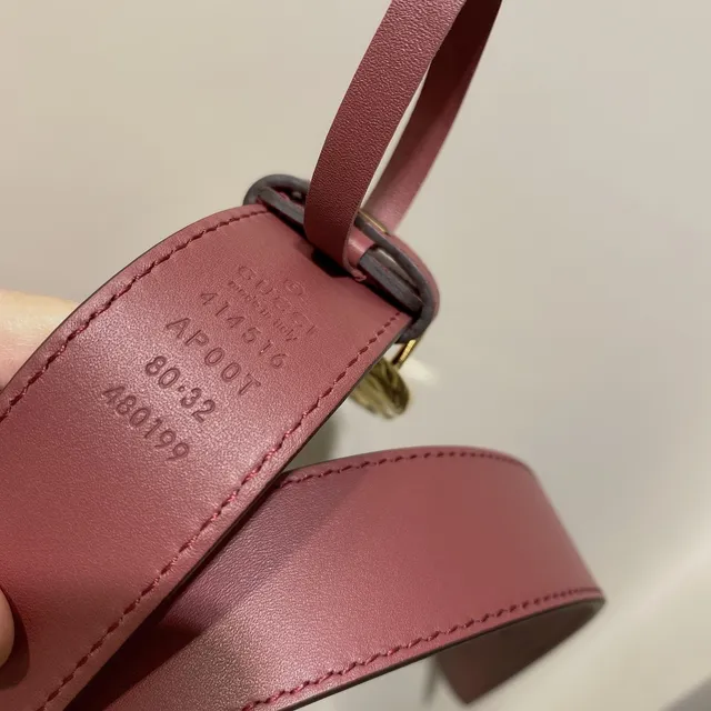 Gucci GG Marmont Ceinture en cuir bordeaux 4