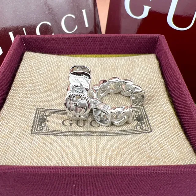 Gucci GG Marmont Chain-Link Gold-Tone Hoop Earrings 4