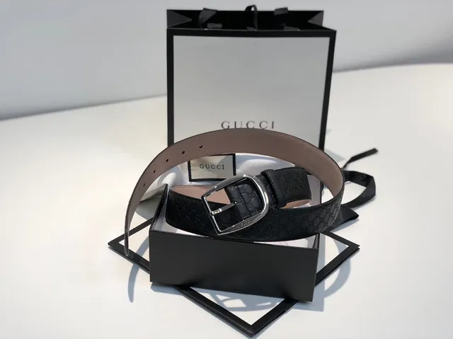 Gucci GG Marmont Embossed Black Leather Belt 6