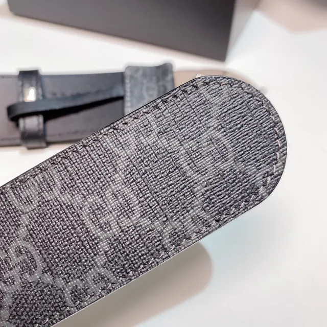 Gucci GG Marmont Gray Monogram Leather Belt 2