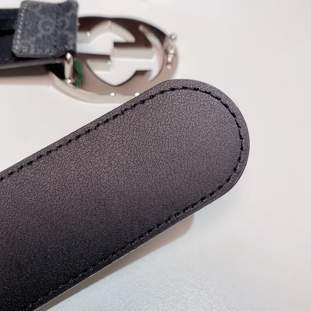 Gucci GG Marmont Gray Monogram Leather Belt 3