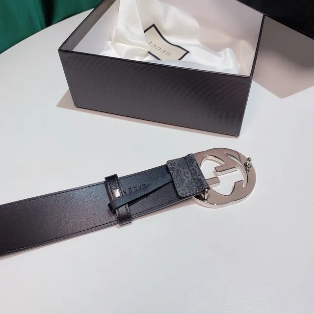 Gucci GG Marmont Gray Monogram Leather Belt 4