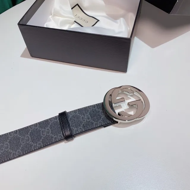 Gucci GG Marmont Gray Monogram Leather Belt 5